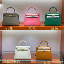 Upgraded first layer cowhide genuine leather Kelly bag crocodile pattern Kelly second-generation one-shoulder messenger handbag