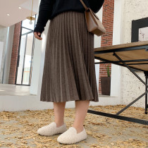 ALIN custom large size women pleated skirt women Autumn Winter 2019 new high waist skirt long size skirt