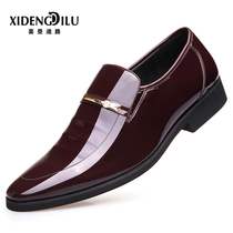  High-end spring and summer leather shoes mens business formal breathable pointed Korean hollow casual youth wedding shoes groom shoes