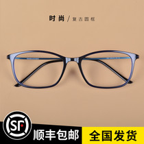 tr90 glasses frame myopia men and women ultra-light retro glasses frame Korean version 2201 with finished myopia glasses