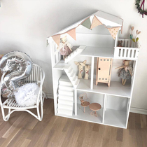  ins new doll house type bookcase storage cabinet staircase combination cabinet floor storage bookcase solid color solid wood customization