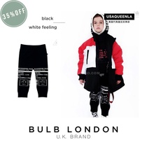 (Shanghai)Bulb London Autumn and winter new black and white letters childrens casual warm knitted pants