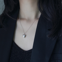 Cold air body 925 sterling silver retro love choker chain INS style fashionable niche light luxury sweater necklace