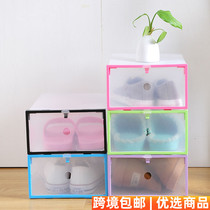 Storage box T household goods transparent crystal transparent color shoe box plastic DIY folding drawer shoes storage