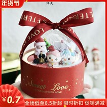 Christmas cake bucket hug bucket hemisphere gift box small cake box transparent decoration decoration Mini Net Red