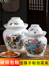 Kimchi Jingdezhen ceramic kimchi altar sealed storage tank Sichuan kimchi pickle jar with double cover household