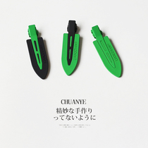 Chuanye fashion Green seamless hairclip side Net red 2021 new hair card temperament bangs broken hairclip headgear