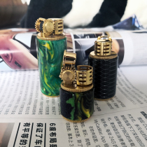 Zorro Brass Kerosene Lighter Small Fat Pier 583 Creative Mini Portable Pure Brass gold resin shell Alien
