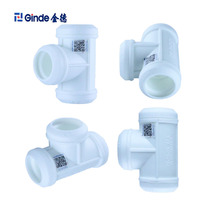 Jinde PPR water pipe 20 household hot melt 4 tap 6 parts 25 hot and cold water pipe equal tee 1 inch