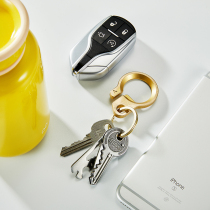 Creative retro brass keychain car waist personality hanging keychain metal simple practical bottle opener key ring