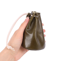 Japan Creative Zero Wallet Woman Retro Oil Wax Cow Leather Multifunction Small Coin Lipstick With Cute Headphone Bag