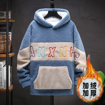 12-15-year-old boy cashmere necropolis with velvet thickened CUHK Boy 13 Boy trendy winter clothing Fashion foreign air 14