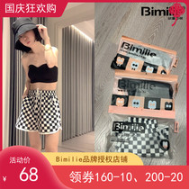 Bimilie Girls Group Hot Pants Classic Checkerboard Casual Shorts 2022 Spring Summer High Waist Drawstring Sports Sweatpants