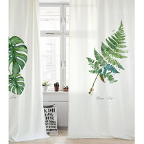 Nordic simple fresh modern green plant leaf series partition curtain curtain thickened finished curtain can be customized