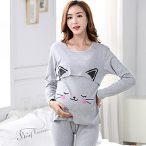Clear Barn Autumn Winter Style Pregnancy Maternity Dress Home Suit Pure Cotton Moon Subs Postpartum Laced Underwear Pyjamas Underwear to Breastfeed Milk
