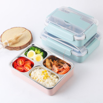 Simple solid color insulated lunch box 304 stainless steel lunch box lunch box heat box student office worker picnic meal