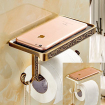 Thickened European-style antique carved tissue holder Mobile phone holder with hook roll paper holder Toilet paper storage bathroom hardware