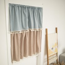 Dongmu home kitchen curtain porch partition curtain living room half bedroom non-perforated bathroom curtain half curtain