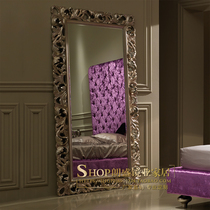 European-style coat rack floor full-length mirror light luxury American classical living room wall-mounted decorative mirror fitting dressing mirror