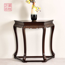 Art League Yum Yum Zambia blood sandalwood half table Ming fan table semi-round table against the wall solid wood porch side table