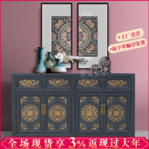 Custom Chinese furniture gray gold sideboard antique do old porch cabinet foyer locker retro porch table