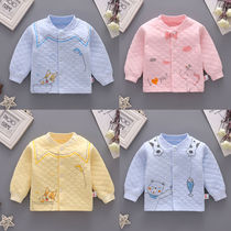 Spring and autumn baby warm coat padded autumn coat Mens and womens baby spring and autumn single top warm coat