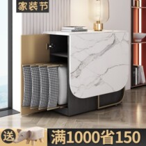 Folding table ultra-thin light and luxurious dining table and chairs combined rear modern simple and versatile small family type home rock plate table