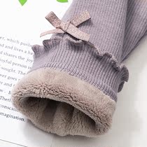  Girls leggings double-layer plus velvet thickened Childrens extra thick lambswool warm pants Baby elastic outer wear long pants