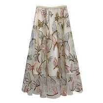 Mesh embroidered butterfly pattern skirt