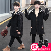 Thickened Warm Boy Gloves Cotton Coat Jacket Long big child winter clothing 9 thirteen Boys down cotton clothes 12-15 years old