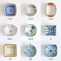 Japanese style pottery small bowl Sauce bowl Snack bowl Shaped bowl seasoning bowl cold dish bowl Full hand-painted high temperature underglaze color