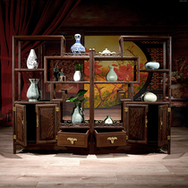 Chicken wingwood Xiaobo ancient frame mahogany Chinese Duobao Pavilion Ming and Qing antique partition decoration cabinet rack storage cabinet