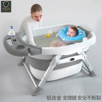 Childrens bath tub folding tub baby swimming bucket newborn baby bath tub can sit and lie down