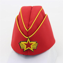  Sailor dance hat Female Russian boat hat Army green soft hat Army fan five-pointed star square dance performance dumpling hat