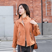 2022 new spring and autumn womens dress temperament Han version sashimi fashion gentle wind upright collar casual little subshort jacket tide
