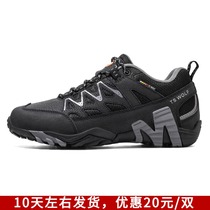 Spring American Foreign Trade Shoes Genuine Leather Waterproof Shoes Outdoor Shoes Men Shoes Climbing Shoes Women Shoes Non-slip Hiking Shoes Tourist Shoes