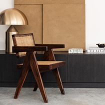 Not Ugly Design Homestay Modern Simple Classic Designer Restaurant Ash Cherry Solid Wood Rattan P J Armchair