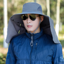 Sunscreen hat sunhat mens summer cover fishing hat outdoor summer anti-UV fisherman hat sunhat