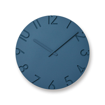 Lemnos Japan imported color carved wall clock fashion simple modern style wooden living room wall hanging quartz clock