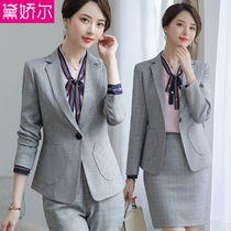 Professional suit suit women 2021 new autumn plaid suit to work overalls temperament dress hotel overalls