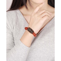 A Stone natural red agate Fortune obsidian crystal bracelet couple jewelry men and women with certificates