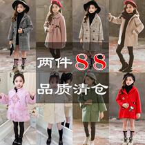 Girls fur coats 2022 new winter clothing 12 girls 13 large children 15 year old foreign air thickened clips cotton