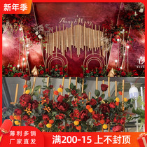 New notes floral ornaments wedding props stage background layout flower shopping mall storefront window decoration flowers