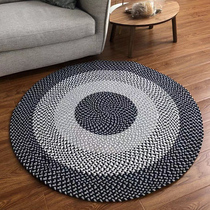 Hand-woven cotton carpet living room coffee table sofa simple ins home bedroom bedside rug round floor mat customization