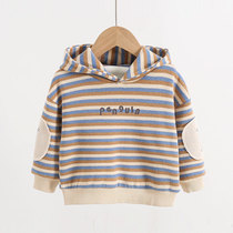 Plus velvet foreign style childrens clothing childrens clothes boys autumn and winter new childrens baby hooded jacket Korean tide