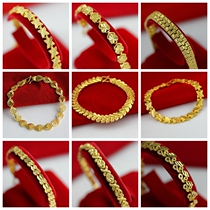 Pop Gold Jewellery Undersea Gold Exhibition Sale Ornaments Flowers Stars Loving Peach Hearts Women Bracelet Eurocoin Gold Chain