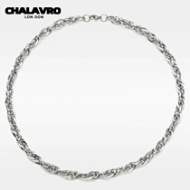 Cuban chain necklace European and American hip-hop trend men and women wild chain Silver blue necklace
