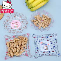 Kitty fruit plate Plastic plate Cartoon cute candy plate Living room melon seed plate Household snack dry fruit basin