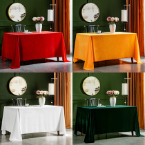 Thickened gold velvet meeting tablecloth desk skirt push booth exhibition sign-in table red flannel table cover custom