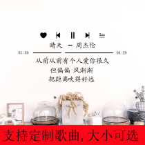 Jay Chou sunny lyrics wall stickers Poster stickers Milk tea shop decoration custom girl heart room layout stickers